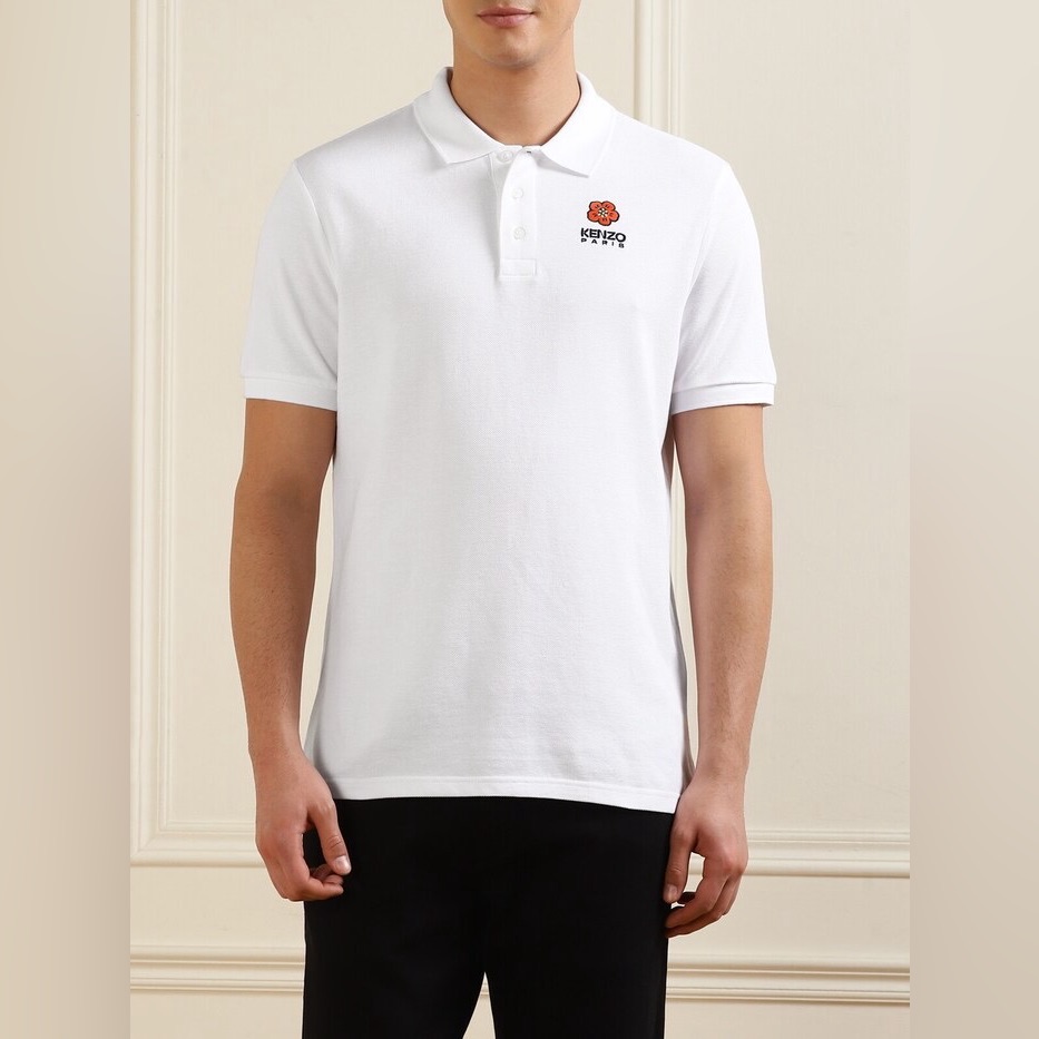 Nwt Kenzo Boke Flower Embroidered Polo Shirt